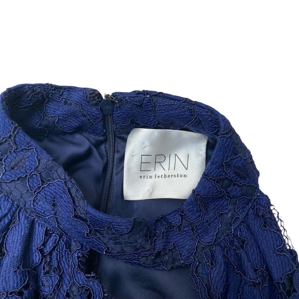 ERIN Erin Fetherston Navy Lace Halter Swing Dress Cocktail A-Line - Picture 12 of 13